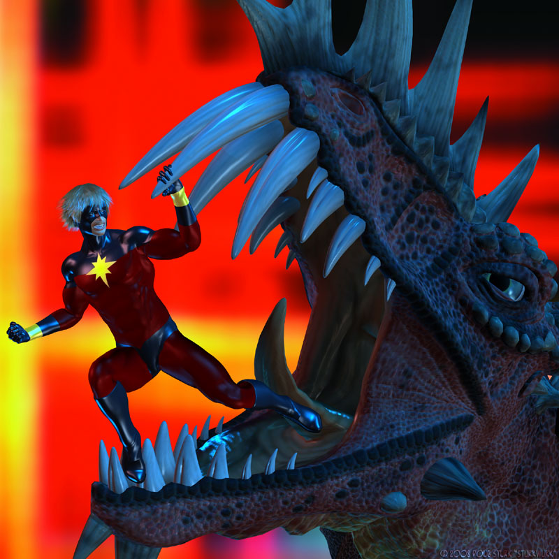 Captain Mar-Vell vs the Space Dragon